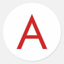 白赤モダンモノグラムイニシャル文字 ラウンドシール