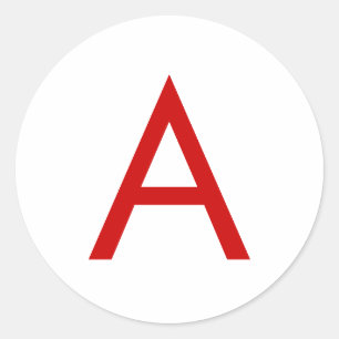白赤モダンモノグラムイニシャル文字 ラウンドシール
