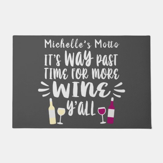 白赤ワイン 遊び心のあるテキストデザイン ドアマット (正面)