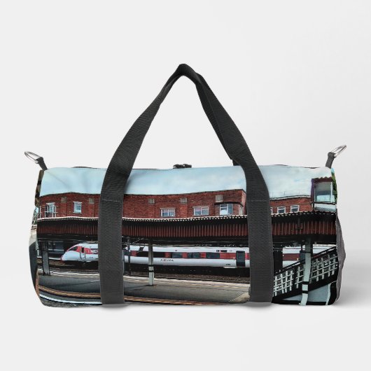 白赤列車 ダッフルバッグ (正面)