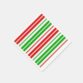 白赤緑ストライプ柄 スタンダードカクテルナプキン (角)
