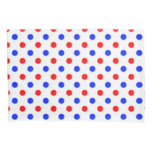 白赤青ドットデザイン 枕カバー (正面)