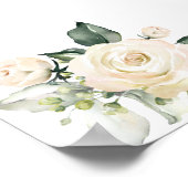 白赤面フローラ結婚の取り外し式標識 ポスター (角)