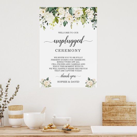 白赤面フローラ結婚の取り外し式標識 ポスター (キッチン)