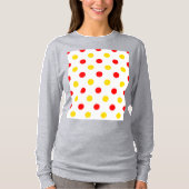 白赤黄色ドットデザイン Tシャツ (正面)