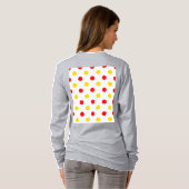 白赤黄色ドットデザイン Tシャツ (裏面フル)