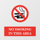 白赤 モダン 禁煙エリア メタル ウィンドウサイン (シート)