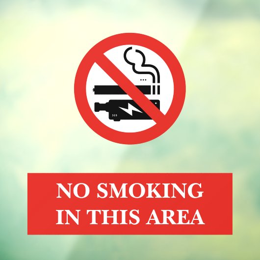 白赤 モダン 禁煙エリア メタル ウィンドウサイン (シート3)