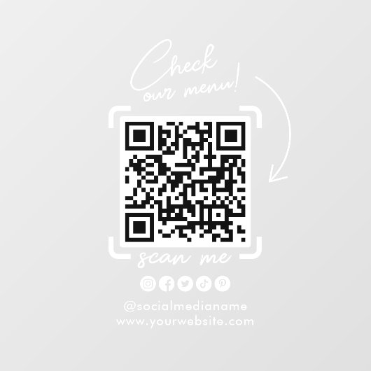 白透明ビジネスQRコードソーシャルメディア ウィンドウサイン (シート)