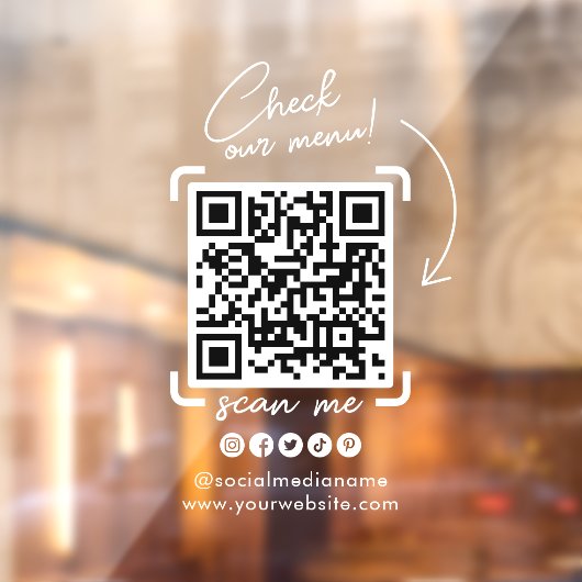 白透明ビジネスQRコードソーシャルメディア ウィンドウサイン (シート2)