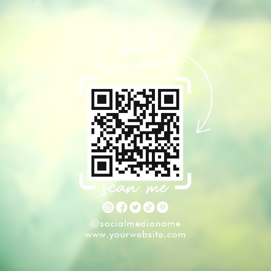 白透明ビジネスQRコードソーシャルメディア ウィンドウサイン (シート3)