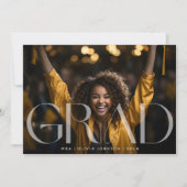 白透明写真モダン卒業パーティー 案内状 (正面)