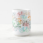 白違う色の自転車 コーヒーマグカップ (中央)