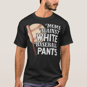 白野球パンツに対するモムおもしろいス Tシャツ