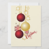 白金と赤のクリスマスパーティー 招待状 (裏面)