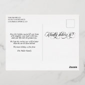 白金の星が輝く楽しいクリスマス 箔シーズンポストカード (裏面)