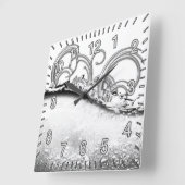 白金の時計のはね スクエア壁時計 (傾斜)