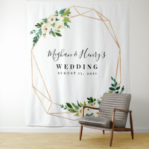 白金の結婚式バックドロップ、フォトブース小道具 タペストリー