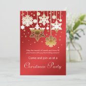 白金の雪の結晶 赤いクリスマスパーティー 招待状 (スタンド正面)