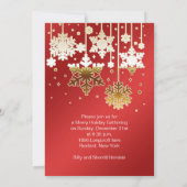 白金の雪の結晶 赤いクリスマスパーティー 招待状 (裏面)