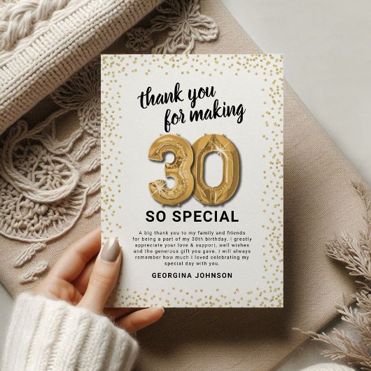 白金の30歳の誕生日 サンキューカード