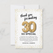 白金の30歳の誕生日 サンキューカード (正面)