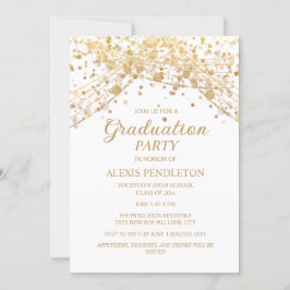 白金グリッター 高校卒業式 招待状