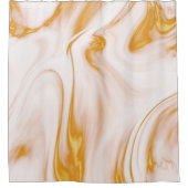 白金ゴールドとピンク大理石 シャワーカーテン (正面)