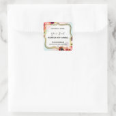 白金ゴールドとフローラの香り付き大豆キャンドルラベル スクエアシール (バッグ)