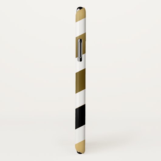 白金ゴールドと黒ストライプ色のパターン Case-Mate iPhoneケース (裏面/右)