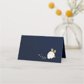 白金ゴールドのネイビーブルー プレイスカード (裏面)