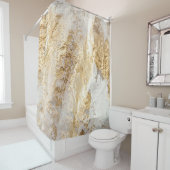 白金ゴールドのブ絵を描ラシテクスチャ シャワーカーテン (インサイチュ)