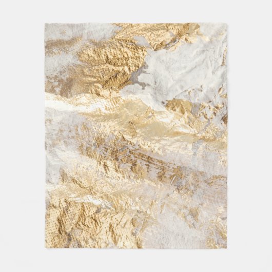 白金ゴールドのブ絵を描ラシテクスチャ フリースブランケット (正面)