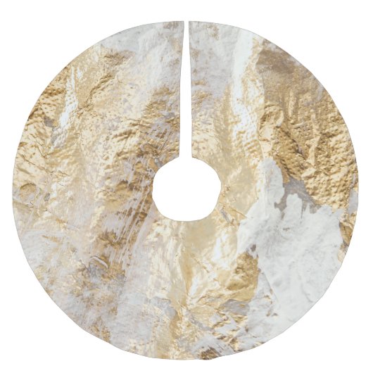 白金ゴールドのブ絵を描ラシテクスチャ ブラッシュドポリエステルツリースカート (正面)