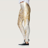 白金ゴールドのブ絵を描ラシテクスチャ レギンス (左)