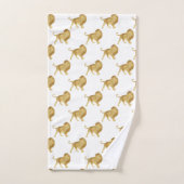 白金ゴールドアフリカライオン白バスルーム バスタオルセット (ハンドタオル)