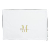 白金ゴールドイニシャルと名前パーソナライズされた 枕カバー (正面)