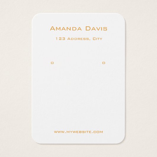 白金ゴールドイヤリングジュエリー写真QRディスプレイカード (正面)