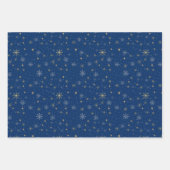 白金ゴールドエレガントクリスマススノーフレーク ラッピングペーパーシート (正面3)