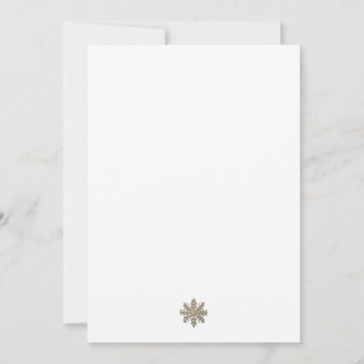 白金ゴールドエレガントスノーフレーククリスマスパーティー 招待状 (裏面)