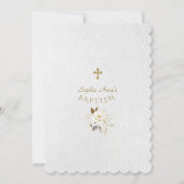 白金ゴールドエレガントフローラクロスガールバプテスマ 招待状 (裏面)