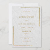 白金ゴールドエレガントフローラレースリネンシャワー 招待状 (正面)