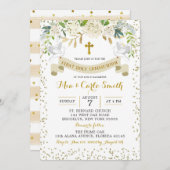 白金ゴールドエレガントフローラ第1聖餐式 招待状 (正面/裏面)