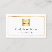 白金ゴールドエレガントロ企業のゴQRコード 名刺 (正面)