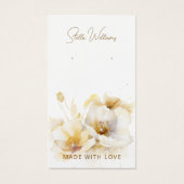 白金ゴールドエレガント花イヤリングディスプレイカード (正面)