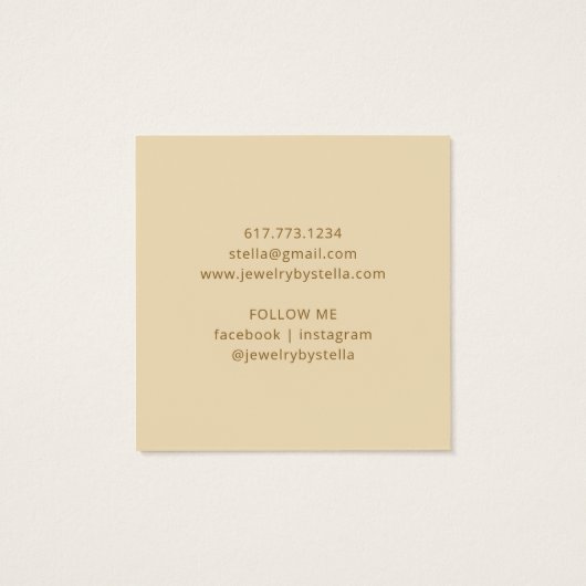 白金ゴールドエレガント花イヤリングディスプレイカード (裏面)