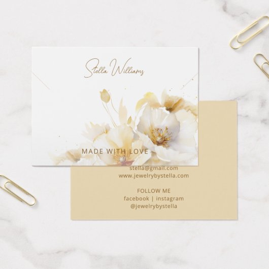 白金ゴールドエレガント花ネックレス表示カード (オフィス)