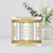 白金ゴールドエレガント金ゴールド50結婚周年 招待状 (スタンド正面)