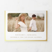 白金ゴールドカトリック結婚教会 三つ折り招待状 (カバー)