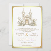 白金ゴールドカトリック結婚教会 招待状 (正面)